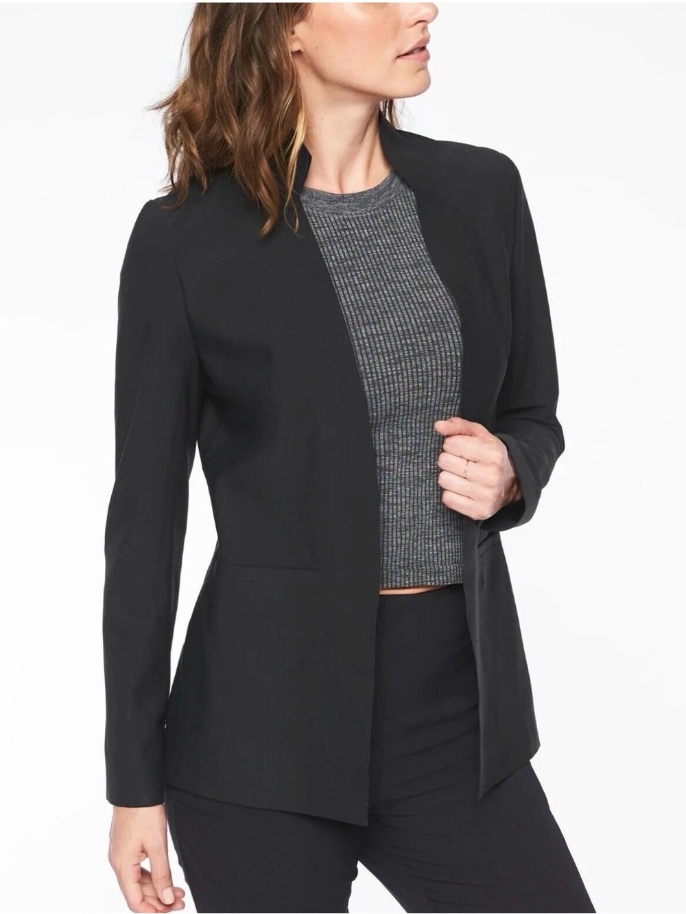 EUC Women's Open-Front Athleta Black Cosmic Blazer Jacket